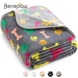 Benepaw Cosy Dog Blanket Winter Autumn Warm Lightweight Soft Fluffy Coral Fleece Cat Puppy Bed Mat Pet Sleeping Machine Washable 201123