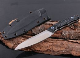 High End Survival Straight Knife D2 Satin Blade Full Tang G-10 Handle Outdoor Camping Hiking Hunting Fixed Blade Knives With Kydex