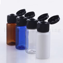 100pc 15ml brown Mini sample empty personal care plastic bottles with cap,travel small bottle set,essential oil container