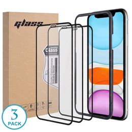 Tempered Glass Screen Protector With Installation Tray 9D Anti-glare Full Cover For iPhone 12 13 Xr Xs Max 7 8 Plus