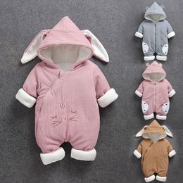 New Baby costume rompers Clothes cold Winter Boy Girl Garment Thicken Warm Comfortable Pure Cotton Cute rabbit 201029
