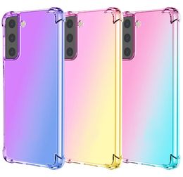 Gradient Colours Rainbow Shockproof Clear solf TPU Case for Samsung S21 PLUS S30 A51 A71 A42 A12 A32 A52 A72 5G A21S A31