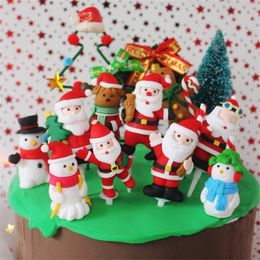 2020 Christmas Cake Decoration Xmas tree elk Snowman Xmas gift decoration Xmas Cake plug card Christmas Decorations T9I00731