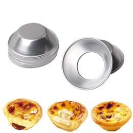 Silver Eggs Tarts Molds Aluminum Alloy Baking Mold Repeatable Eggs Baking Pan Mini Homemade Pie Quiche Baking Cookies Pudding Mould