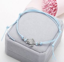 Summer Beach Turtle Shaped Charm Rope String Anklets For Women Ankle Bracelet Woman Sandals On The Leg Chain Foot Jewelry Wholesale 603