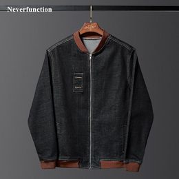 Men's Jackets 2021 Men Fashion Black Cotton Motorcycle Jeans Male Streetwear Casual Slim Denim Jacket Coat Plus Size 7XL 8XL