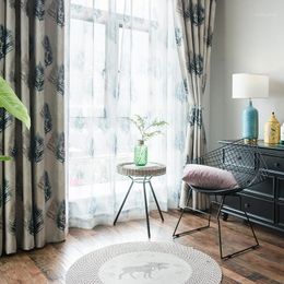 Curtain & Drapes Modern Boutique Curtains For Bedroom Living Room Simple Full Shade Cloth Printing Double Sided Fabric1