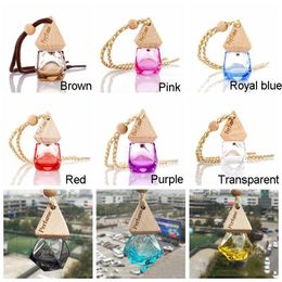 High quality DHL car pendant essential oil diffuser 9 color bags clothes accessories air freshener decoration empty glass bottle perfume