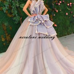 Real Images High Neck Prom Dress Ruffles Lace Appliques A Line Celebrity Evening Party Gowns Robe De Soirée De Mariage