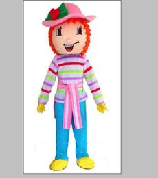 2019 Factory Hot Spotsound Strawberry Shortcake Girl Mascot Xmas Costume Party Dress Suit