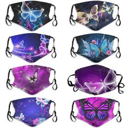 face mask men women personality cotton butterfly fashion masks adult boys girls dustproof haze breathable print facemask wholesale