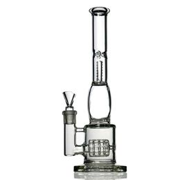 14 inches Glass Water bong pipe hookahs With Tyre Style And Honeycomb bong Diffuser Percolator bong wholasale