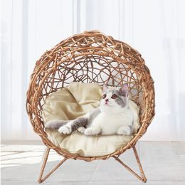 Katzenbett vier Ecken stabiler Anti-Fall-Haustier-Haustier-Haus semi-verkleidet warmer weicher Nest Circle Komfort im Angebot