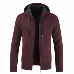 Cardigans Men New Winter Brand Thick Casual Cotton Hooded Sweater Men Knitwear Warm Sweatercoat Jumper Fleece Jacket Coats 201022