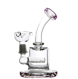 6 In Glass Bongs Mini Handful Pink Tube Filter Hookah Inserted Filter Dab Rig Water Pipes Cyclone Glass Bongs Assorted Color Upon Request