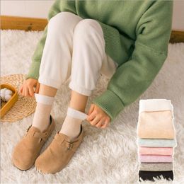 Women Socks Winter Snow socks With Velvet Thickened Cotton Stockings Floor Warm Hosiery Unisex Solid Chaussette Underwear B7691