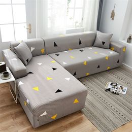 Geometric Sofa Cover Stretch Elastic Sofa Covers for Living Room Copridivano Couch Covers Sectional Corner L-shape Sofa Cover LJ201216