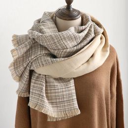 fashion cashmere like women plaid scarf winter warm shawl and wrap bandana long tassel female foulard thick blanket