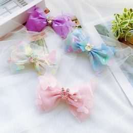 Cute princess hair bows girls hair clips lace butterfly kids barrettes Cartoon girls barrettes baby BB clip baby girl hair accessories