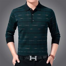 Fashion Brand Sweaters Mens Pullovers Turndown Collar Slim Fit Jumpers Knit Striped Autumn Korean Style Casual Men Clothes 201117