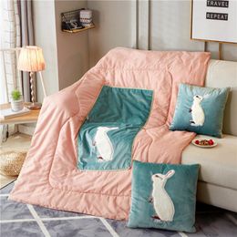 Blanket Office Car Pillow Quilt Foldable Plush Cartoon Lunch Break Sofa Pillow Blankets Manufacturer Wholesale In Stock