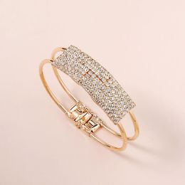 Bangle Fashion 2022 Rectangle Open Bracelet Casual Wild Lady Luxury Style Gold Silve