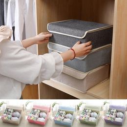 Storage Box Underwear Divider Drawer Lidded Closet Organiser Interior Organizador For Ties Socks Shorts Bra Storage Containers Y200628