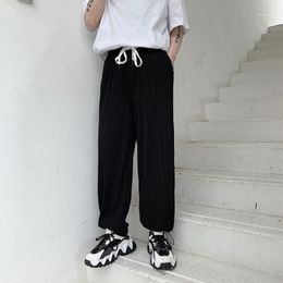 Male Women Streetwear Loose Pant Joggers Sweatpants Men Summer Thin Folds Drawstring Casual Harem Pants Men's