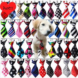 Dog Clothes Grooming Cat Striped Bow Tie Animal Striped Bowtie Collar Pet Adjustable Neck Tie White Collar Dog Necktie For Party Wedding