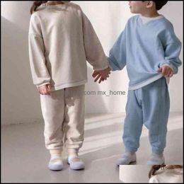 Clothing Sets Baby & Kids Baby, Maternity Spring Korean Children Cotton Set For Boys And Girls Fashion Sports Suit Clothes 2-6Y Autumn Track