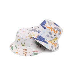 Children Cartoon Pattern Double-sided Wearing Cap Bucket Hat Hat Reversible Fisherman Hats Summer Fishing Caps