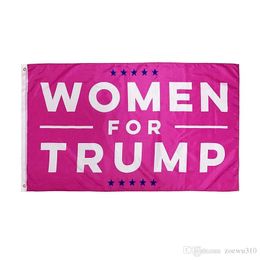 90*150CM Donald Trump Flag For Women Polyester Banner USA 2020 Presidential Election Flag Girls Women Red Flags Customizable WVT0673