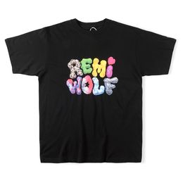 Sleeve T Shirt Tee Apparel Men Womens REMI WOLF Printed High Quality T-Shirts Tees Black