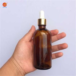 Wholesale 100ml Glass Dropper Bottles with Pipette Cap Empty Amber Esssentail Oil Liquid Vials Jars 12pcs/lot