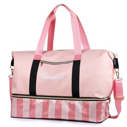 Yoga Bags Gym Tas For fitness Sac De Sport Bag Dry Wet Sports Training gymtas Handbags Travel Swim Sack striped sporttas Q0705