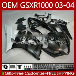 Injection Mould Fairings For SUZUKI K3 GSXR1000 GSXR 1000 CC 2003 2004 Body 67No.102 K 3 GSXR-1000 GSX R1000 2003-2004 Grey black 1000CC GSX-R1000 03 04 OEM Bodywork kit