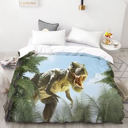 HD Digital Printing Custom Duvet Cover,Comforter/Quilt/Blanket case Bedding Tyrannosaurus rex Dinosaurs Jurassic Park LJ201015