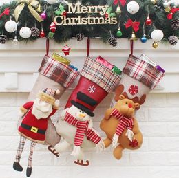 The latest Santa Claus style 59CM other styles 50.5CM size, Santa Claus Snowman Christmas Socks, Candy Socks Free Shipping