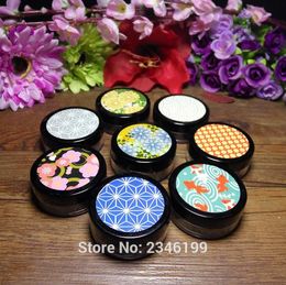 10G 40pcs/lot Retro Style Empty Loose Powder Case with Sifter, Plastic Cosmetic Container Puff,Cute Box