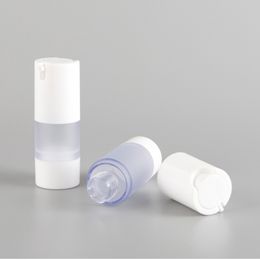 15ml 30ml 50ml Airless Bottle Essence Vacuum Pump Frosted White Refillable Bottles 100pcs