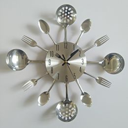 real metal wall clock knife kitchen the decoration quartz mute modern separates Needle clocks watch home Y200109