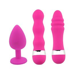sex massagerMassage Silicone Butt Plug Vibrators Wand Prostate Massager Magic AV Vibrating Dildo Erotic Adult Product Anal Sex Toys For Women Men