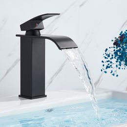 Wholesale And Retail Deck Mount Waterfall Bathroom Faucet Vanity Vessel Sinks Mixer Tap