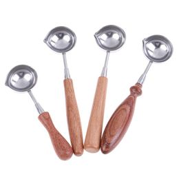 1pc Wax Seal Stamp Accessories Special Wax Sealing Melting Spoon Retro Wooden Handle Spoon For Scrapbooking Wax Spoon H jllwmR