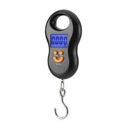 Portable Luggage Mini Digital Scale 50kg/10g Electronic Scale LCD Display Fishing Wight Scale Kitchen Weight Tool Steelyard Hook Y200531