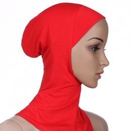 Colores De Algodón completo cubierta interior Hijab musulmán PAC islámica Cabeza llevar Gorra underscarf