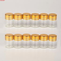 5ml Glass Bottles Aluminium Cap Golden lid Empty Transparent Clear Liquid Gift Container Wishing Jars 50pcshigh quantity