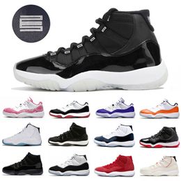 Jubilee 25th Anniversary Jumpman 11 Mens Basketball shoes 72-10 Bred Low Concord UNC 11s Cap and Gown Space Jam Men Women Sports sneakers