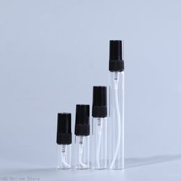 100pcs 2/3/5/7/10MLGlass Sub bottles Portable Perfume Reusable Empty Spray Bottles Transparent Environmentally Friendly Atomizer