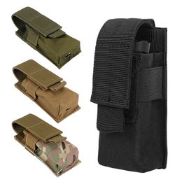 Tacticals Waist Packs Camouflage Tactical Magazine Pouch Military Single Pistol Mag Bag Molle Flashlight Pouch Torch Holder Case Outdoor Hunting Knife Holster